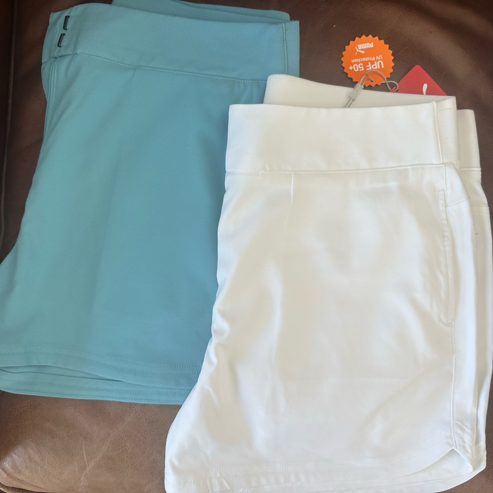 Puma Women's Shorts - White and Teal